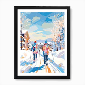 Stowe Mountain Resort   Vermont Usa, Ski Resort Illustration 2 Art Print