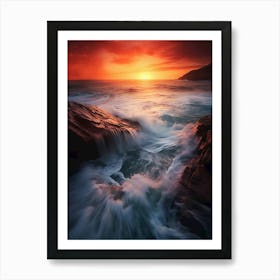 Sunset Over The Ocean 2 Art Print