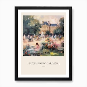 Luxembourg Gardens Paris 2 Vintage Cezanne Inspired Poster Art Print