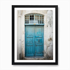 Blue old Greek door // Crete // Travel Photography Art Print