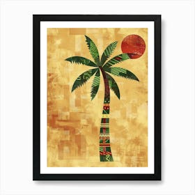 Palm Tree With Sun Art Print