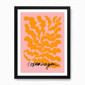 Copenhagen Leaf Pink Orange Art Print