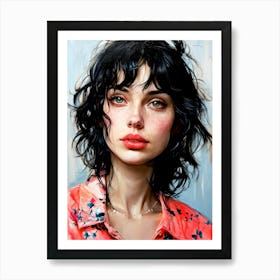 Portrait Of A Young Woman painting Art Print