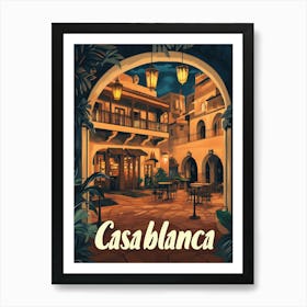 Aihrgdesign A Mid Century Modern Travel Poster For Casablanca 2 Art Print