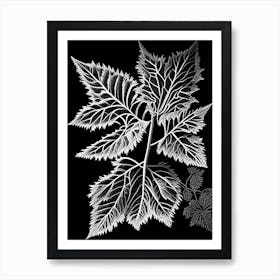 Nettle Leaf Linocut 2 Poster