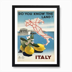 Vintage Italy Travel Poster, Jean Beaufort Art Print