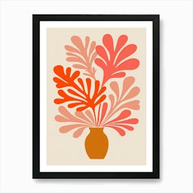 Orange Flowers In A Vase 2 Art Print