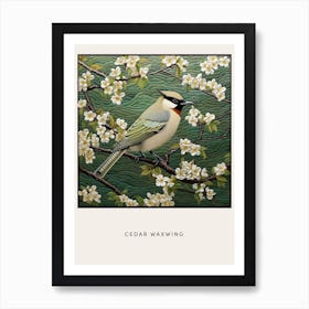 Ohara Koson Inspired Bird Painting Cedar Waxwing 1 Poster Art Print