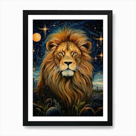 Lion At Night 1 Art Print