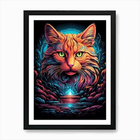 Cat In The Dark Art Print