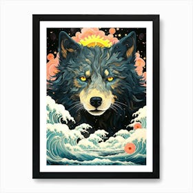 Wolf In The Sea 1 Art Print