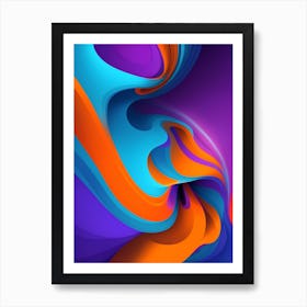 Abstract Colorful Waves Vertical Composition 36 Art Print