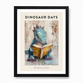 Reading A Book Dinosaur Poster Poster