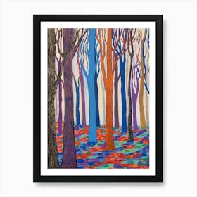 Copper Tree in Forest Art Print