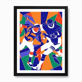 American Football In The Style Of Matisse 1 Art Print