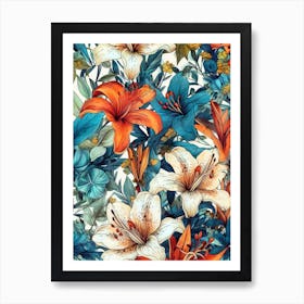 Floral Pattern flowers nature Art Print