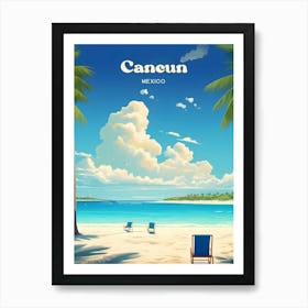 Cancun Mexico Beach Vacation Modern Travel Art Art Print