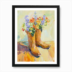 Cowboy Boots And Wildflowers Great Lobelia 2 Póster