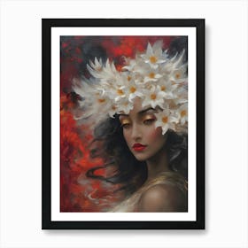 Asdis ~ The Red Goddess ~ Sultry Love Passion Enchantment Alluring Underworld Dark but Powerful Passionate Energy by Sarah Valentine Art Print