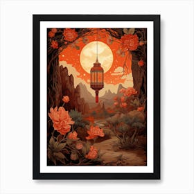 Chinese Lantern Flower Victorian Style 0 Art Print