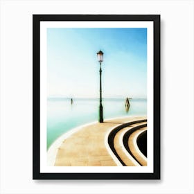 Waterfront Lamppost Burano Italy Art Print