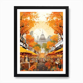 Bangkok In Autumn Fall Travel Art 2 Art Print