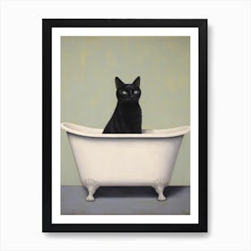 Cat In Bathtub Art Print