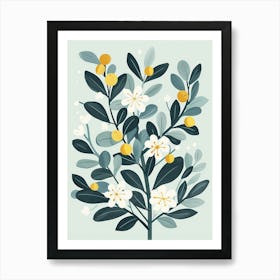 Lime Tree Flat Illustration 7 Art Print