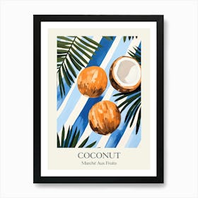 Marche Aux Fruits Coconut Fruit Summer Illustration 3 Art Print