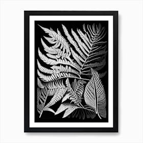 Leatherleaf Fern Linocut Art Print