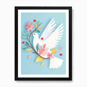 Dove With Flowers 7 Art Print