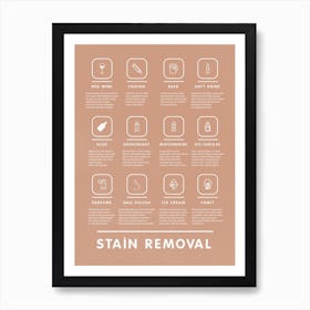 Mid Century Modern Laundry Stain Removal Instruction Stylish Pink   Art Print