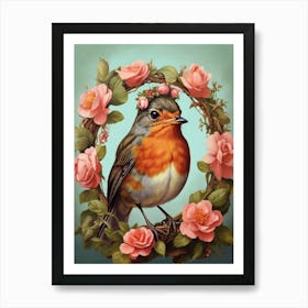 Bird In A Wreath Art Print