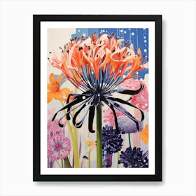 Surreal Florals Agapanthus 2 Flower Painting Art Print