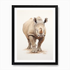 Detailed Rhino Illustration 4 Art Print