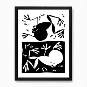 Frogs With Polliwogs Art Print