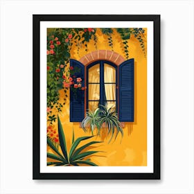 Window With Blue Shutters 1 Art Print