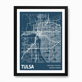 Tulsa Blueprint City Map 1 Art Print