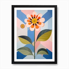 Zinnia 6 Hilma Af Klint Inspired Pastel Flower Painting Art Print