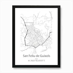 San Feliu De Guixols,Spain Minimalist Map Art Print