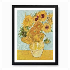 Vase With Twelve Sunflowers, Vincent Van Gogh Poster