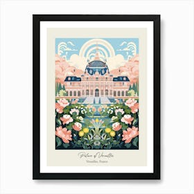 Palace Of Versailles   Versailles, France   Cute Botanical Illustration Travel 1 Poster Art Print