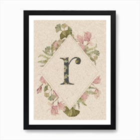 Floral Monogram R Art Print