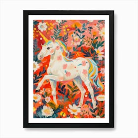 Unicorn Fauvism Inspired Portrait 1 Art Print