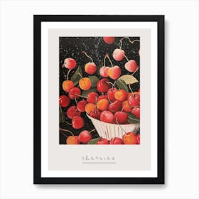 Art Deco Cherry Explosion 2 Poster Art Print