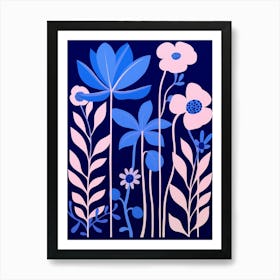 Blue Flower Illustration Bluebell 1 Art Print