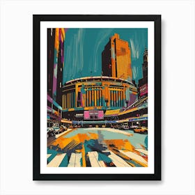 Madison Square Garden New York Colourful Silkscreen Illustration 3 Art Print