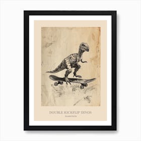 Iguanodon Vintage Dinosaur Poster 2 Art Print