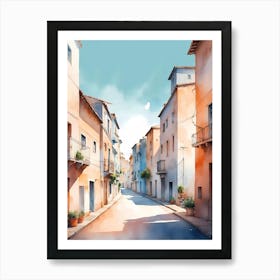 Watercolor Street Painting 1 Art Print