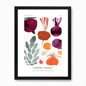 Beetroot Vegetables Farmers Market 2 Pike Place Market, Seattle, Usa Art Print